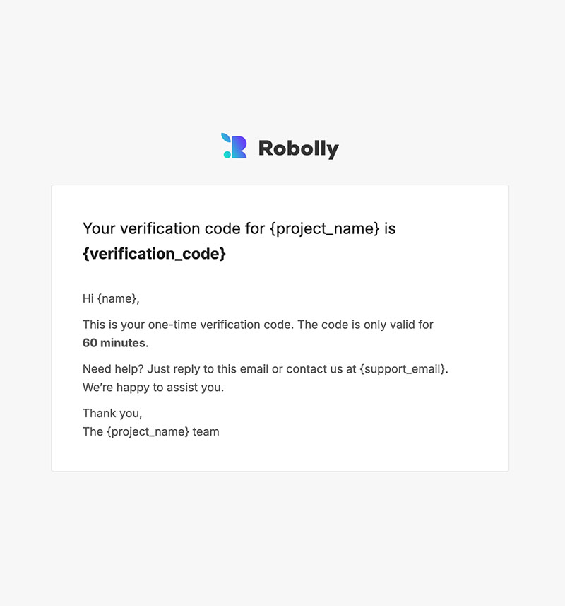 Verification email template image
