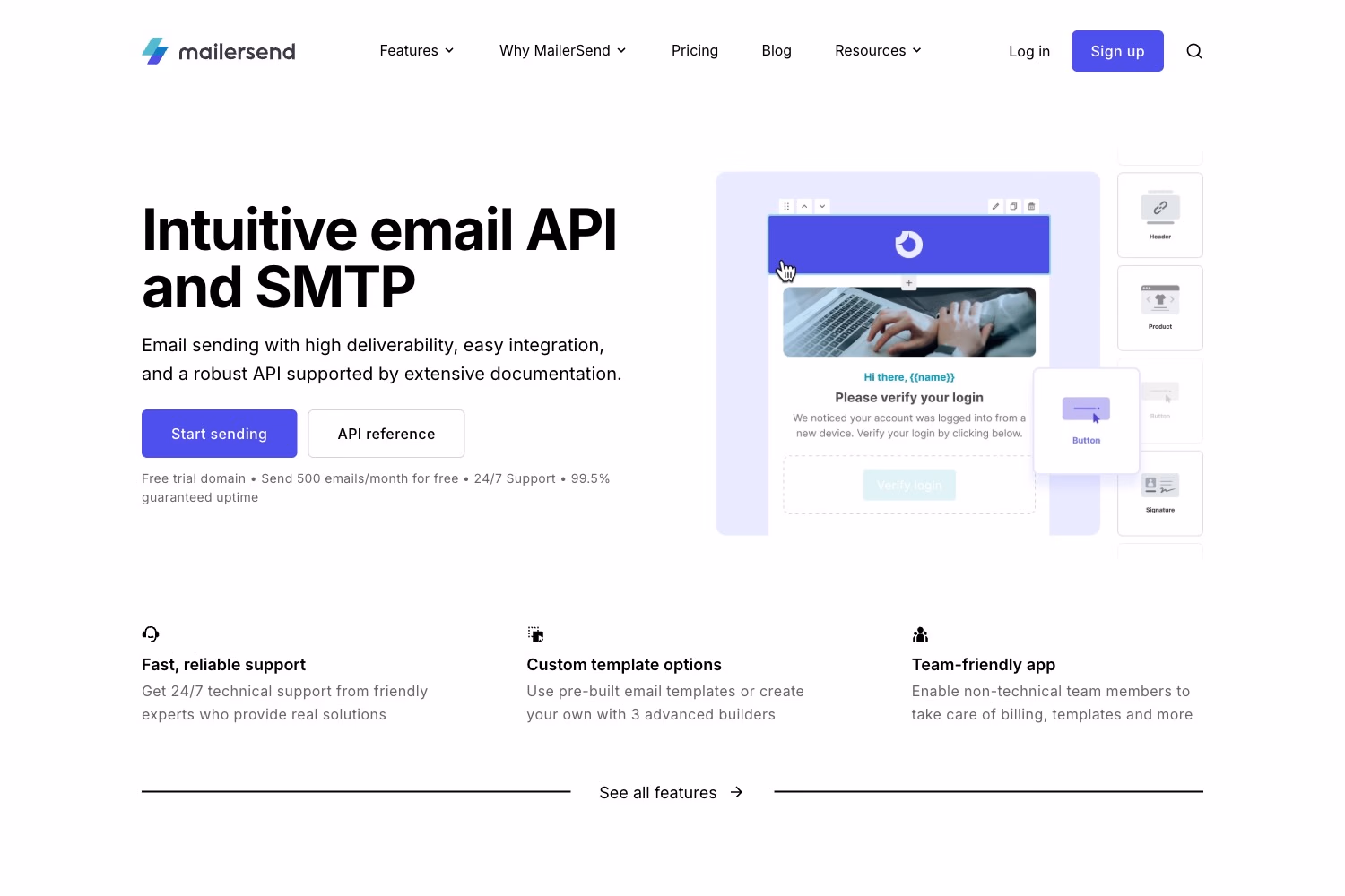 MailerSend website