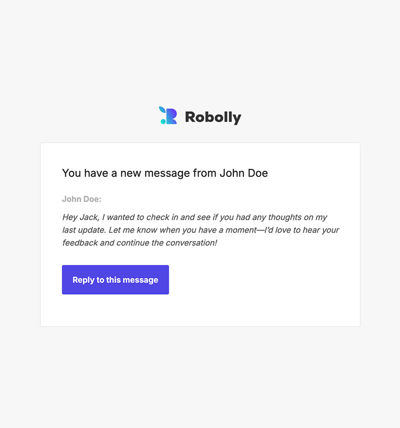 New message or comment notification email template image