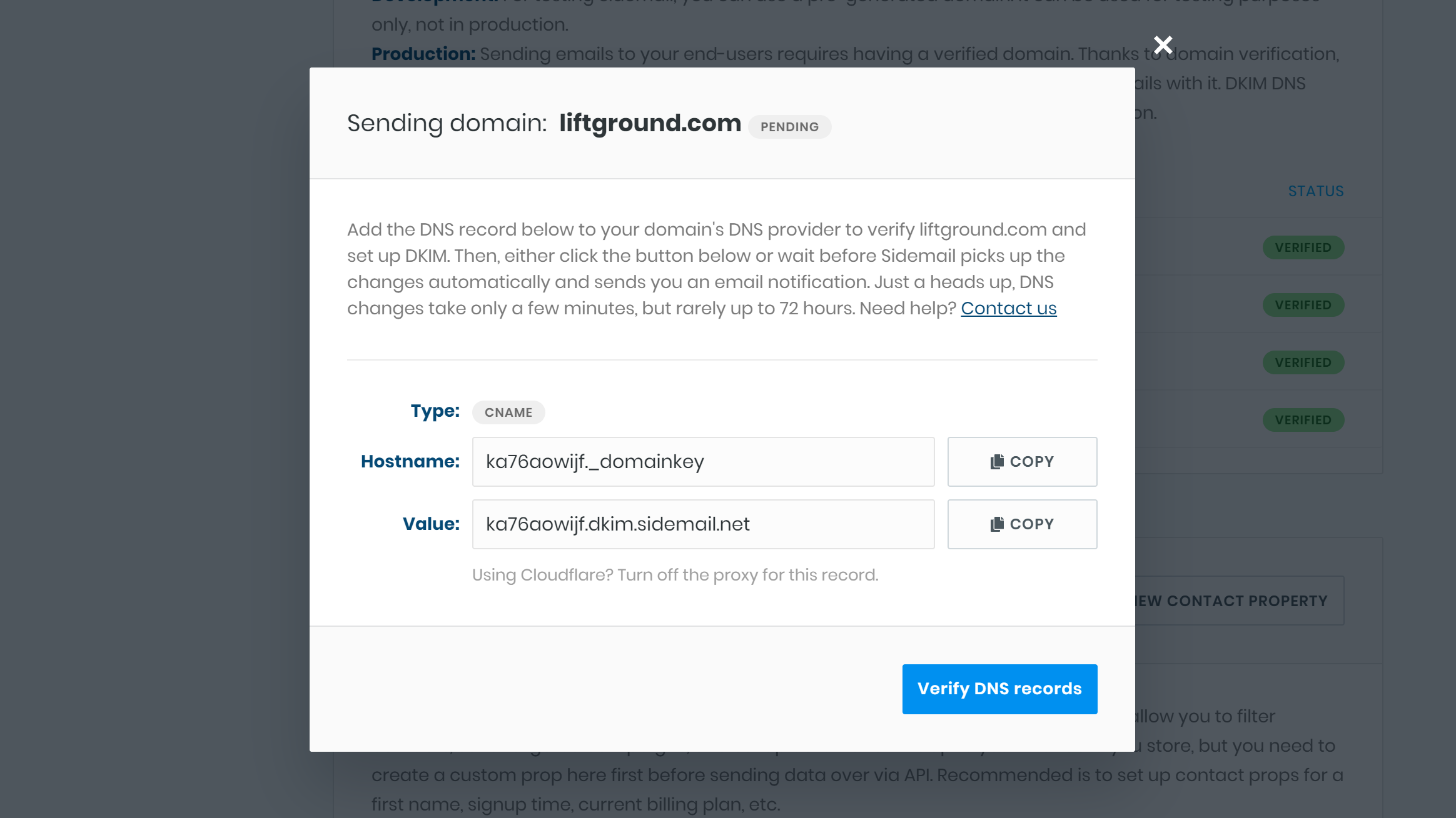 Domain verification