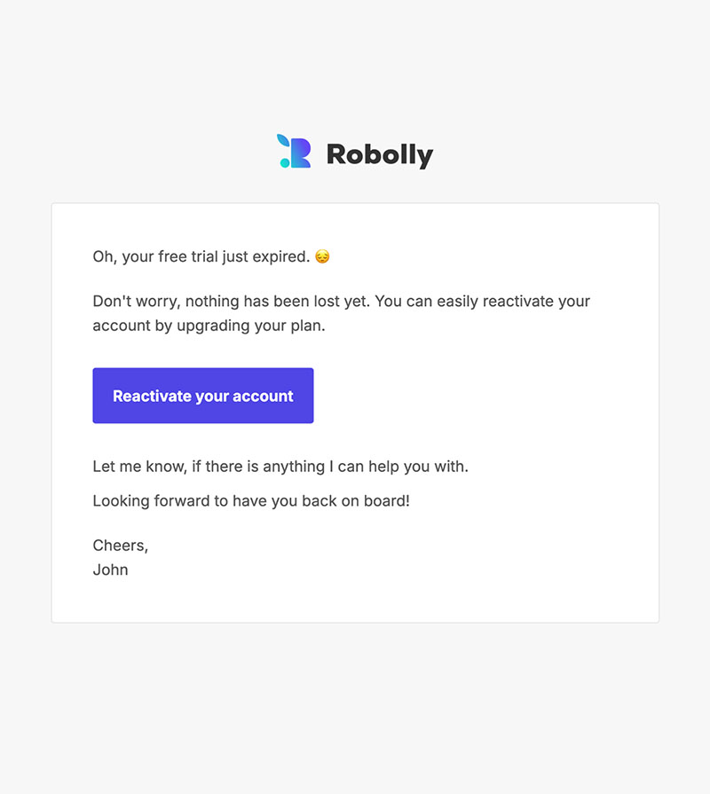 Trial expired email template image