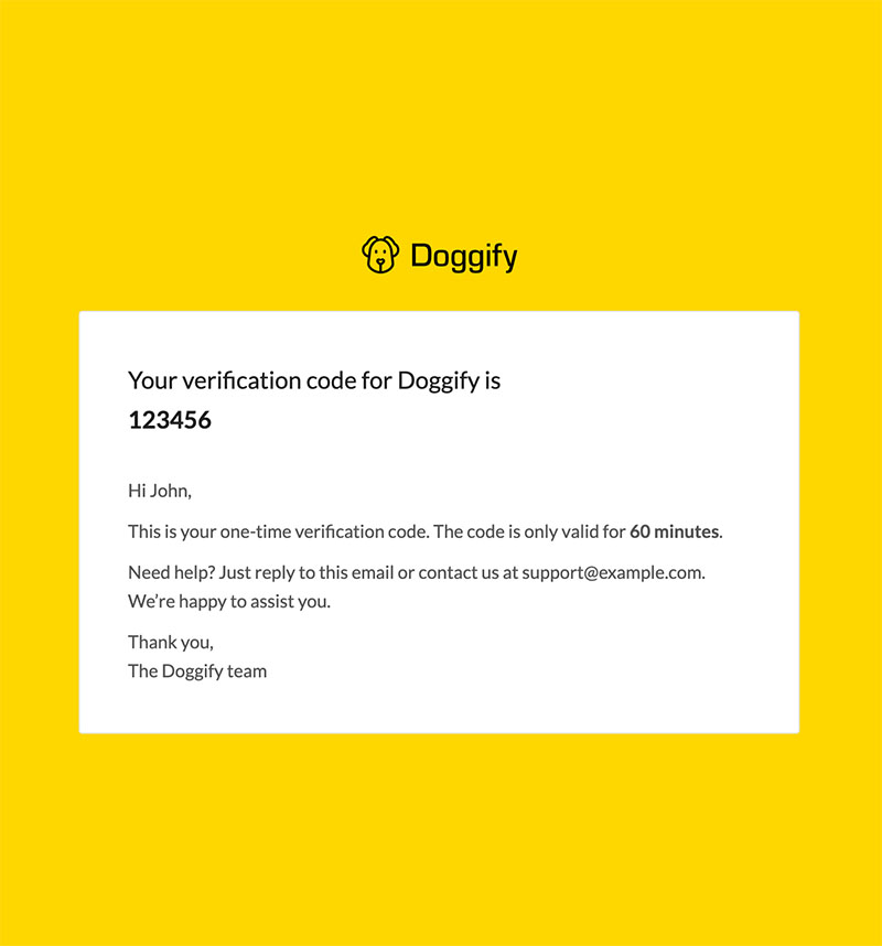 Verification email template image