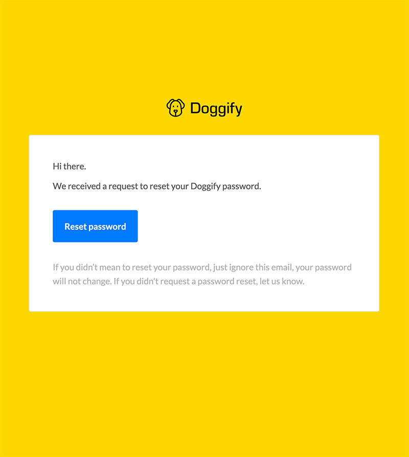 Password reset email template image