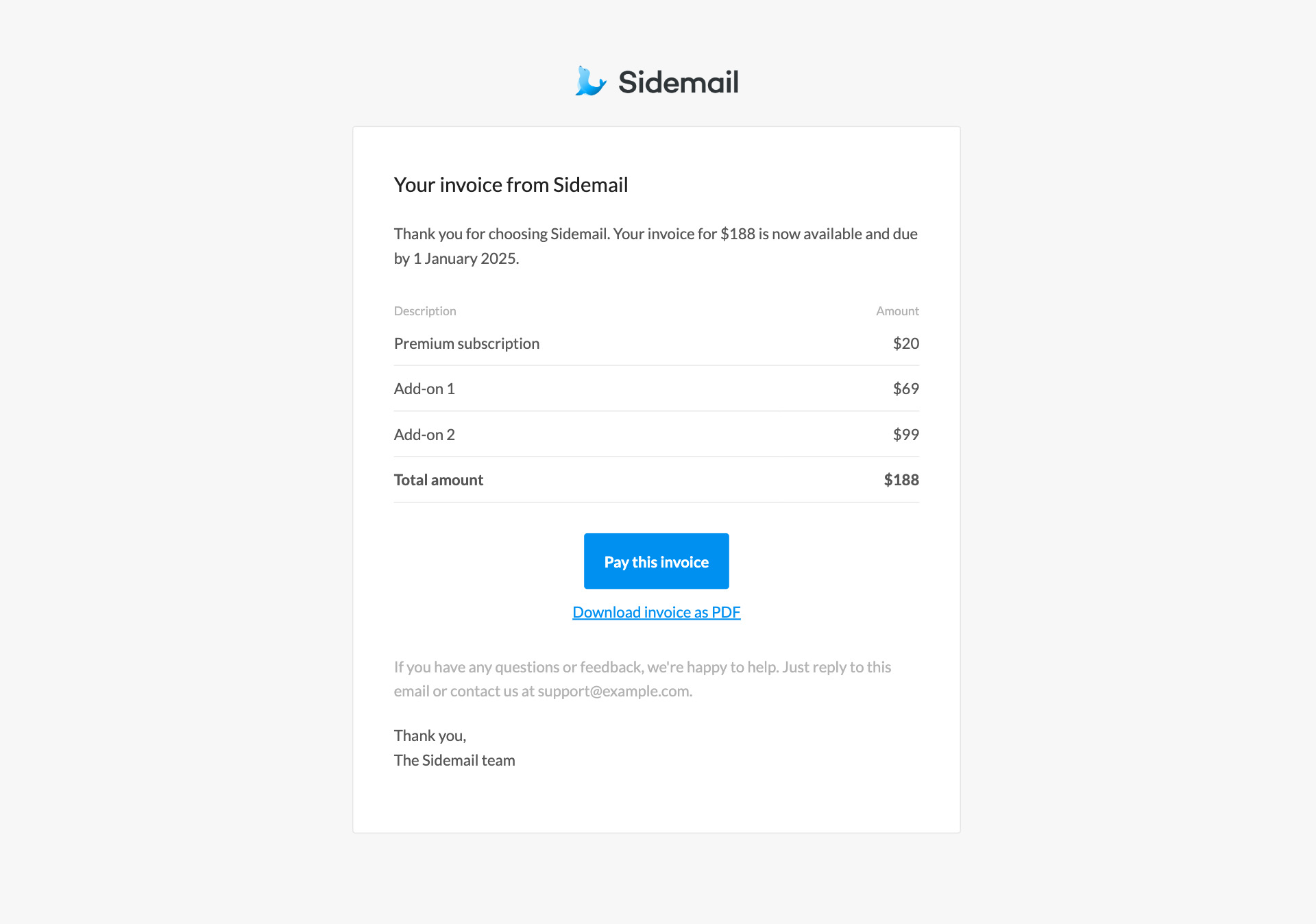 Invoice email image