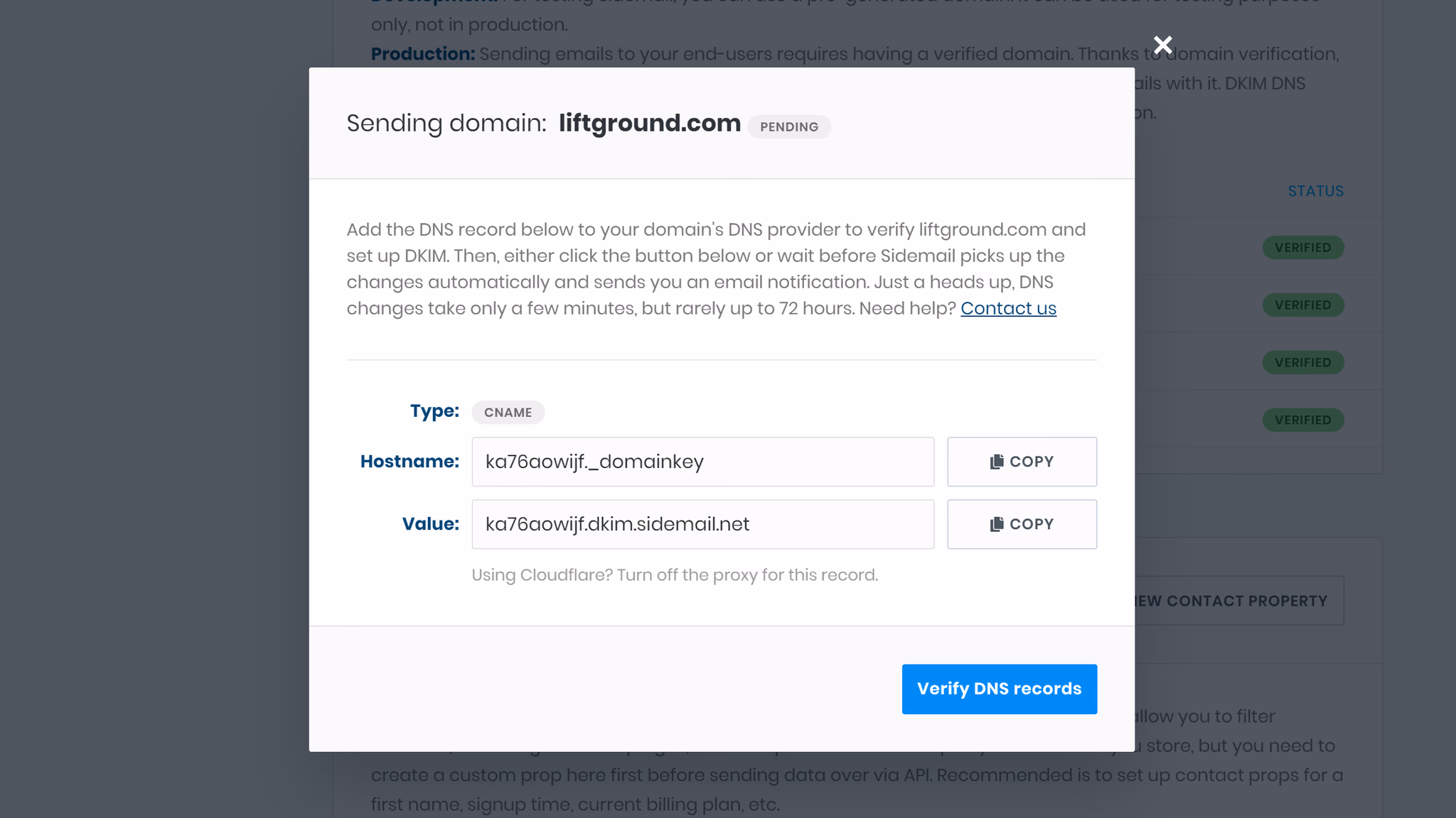 Domain verification