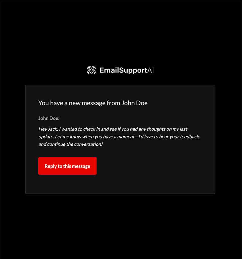 New message or comment notification email template image