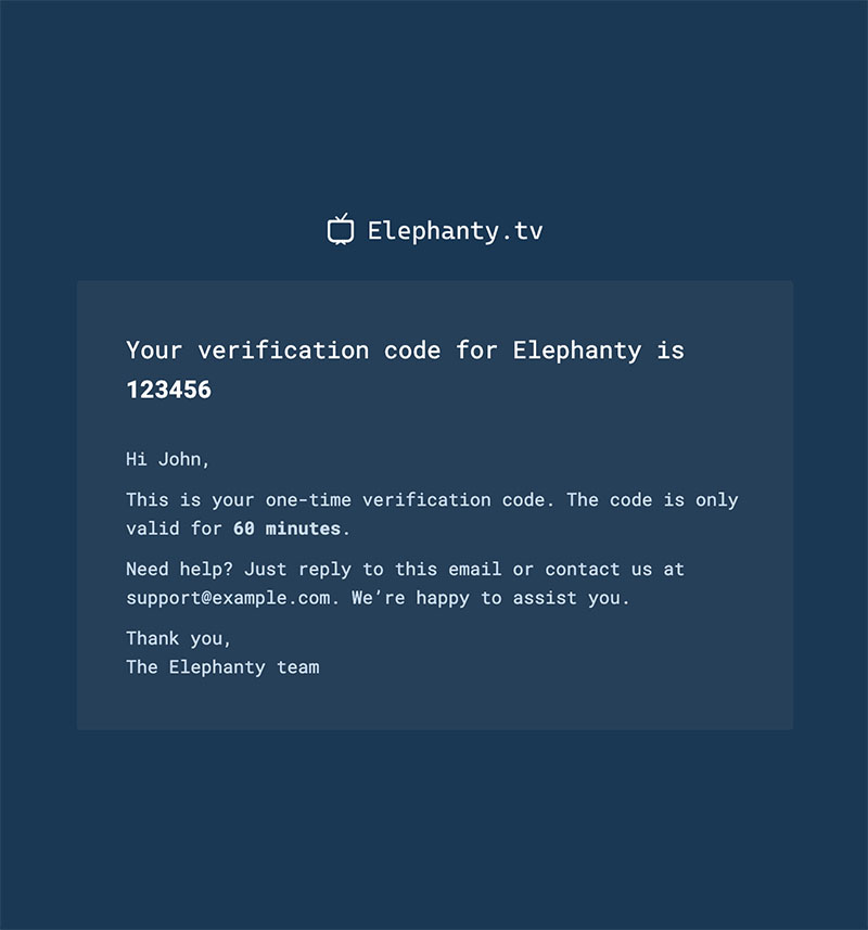 Verification email template image