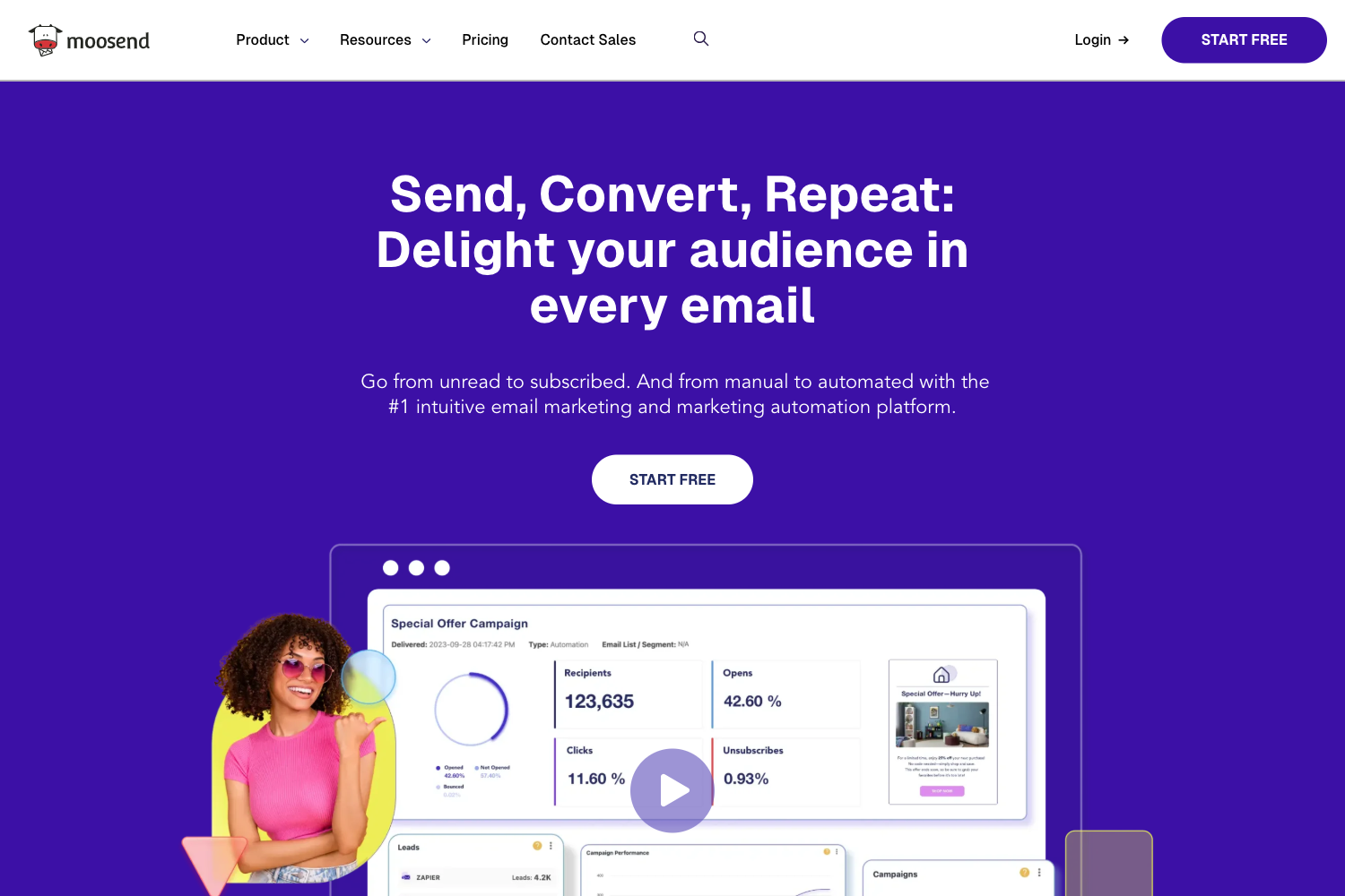 Moosend website image