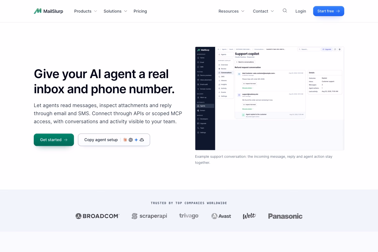 MailSlurp website