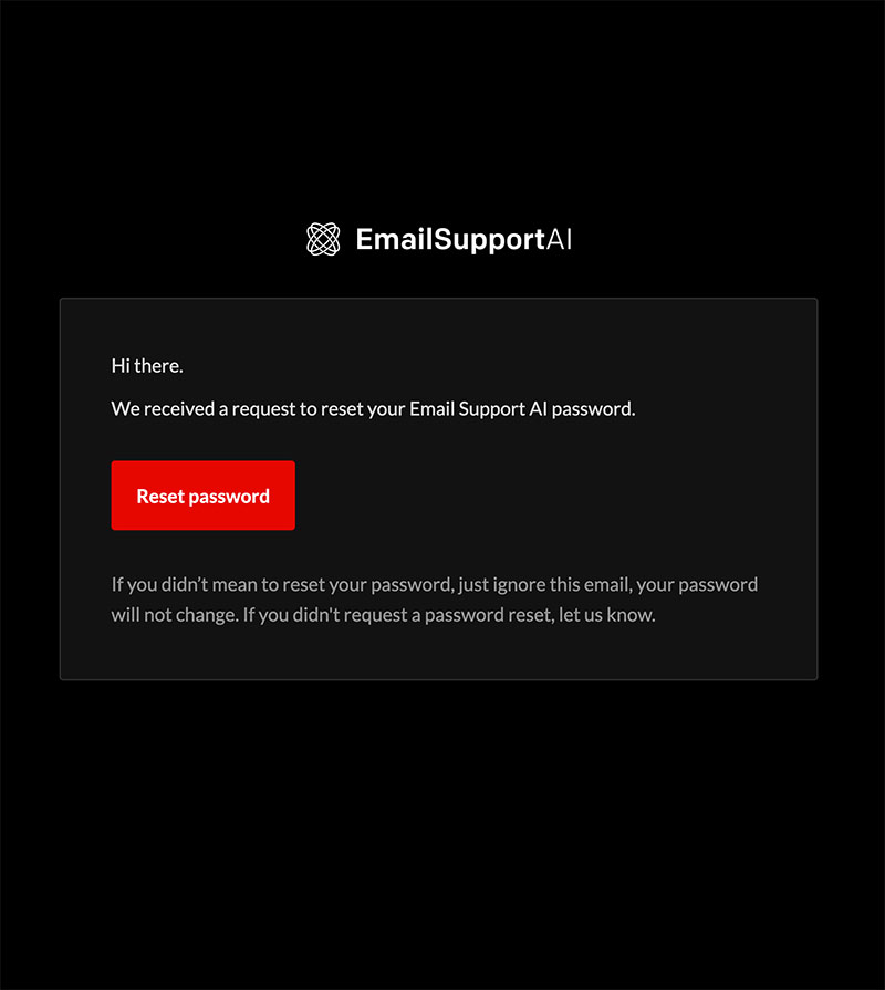 Password reset email template image