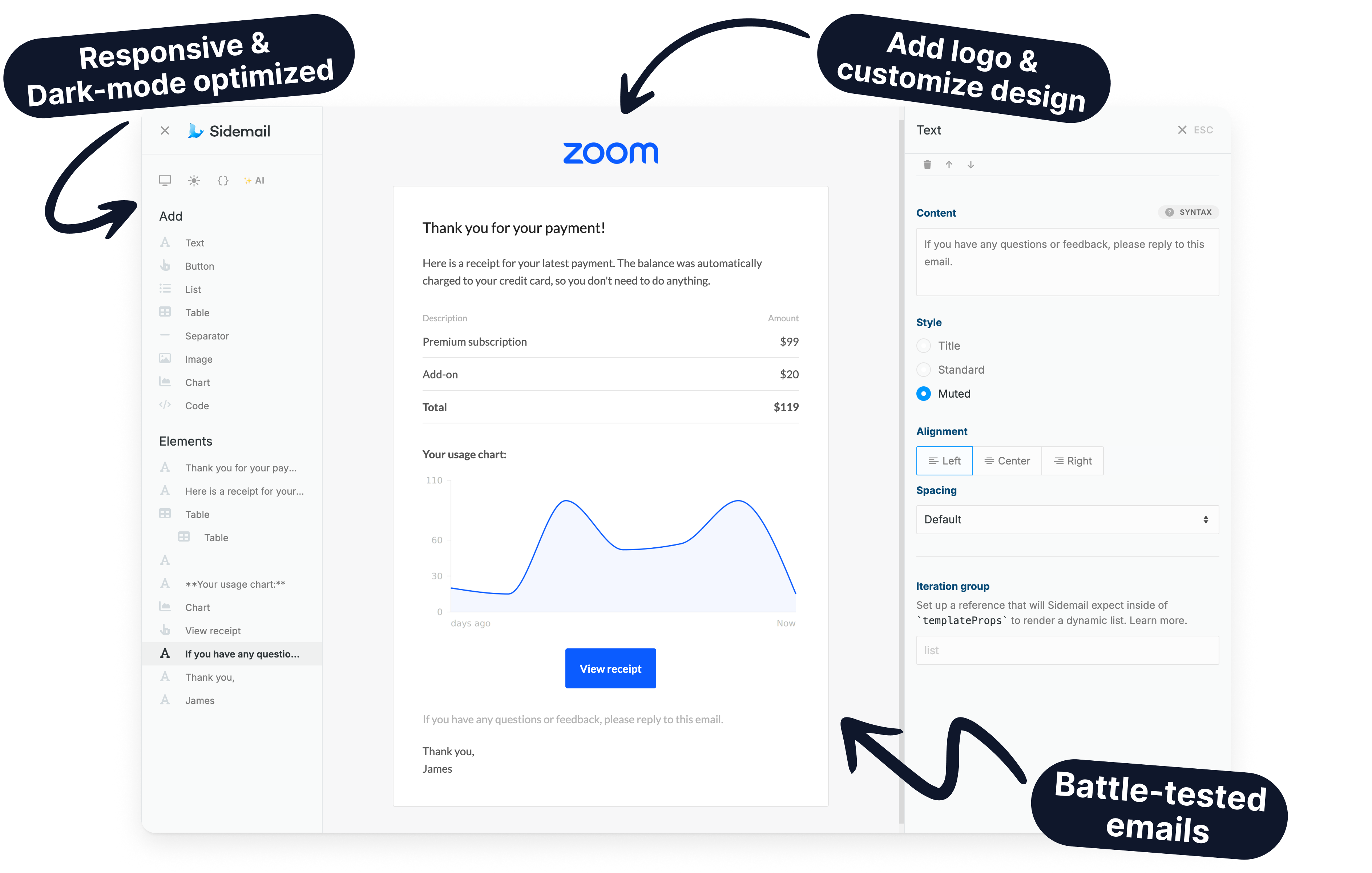 Sidemail dashboard – Create new project