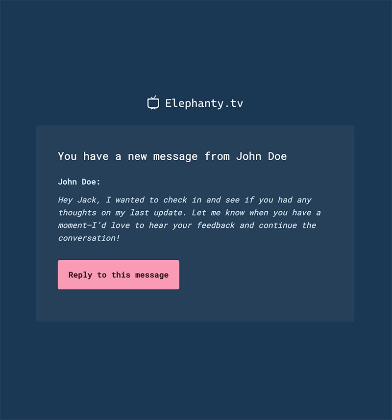 New message or comment notification email template image