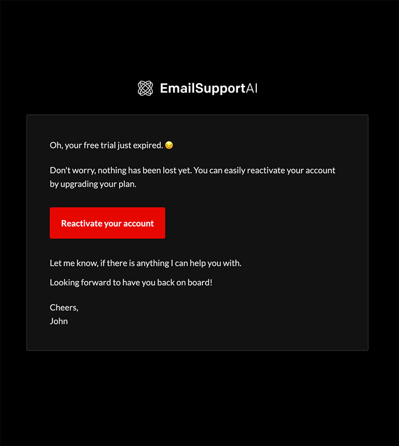 Trial expired email template image