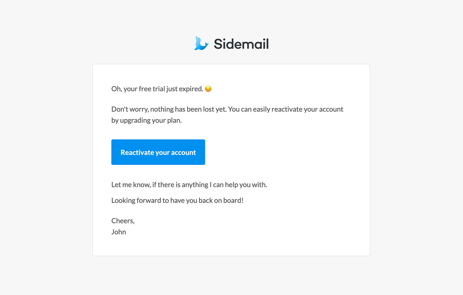 Trial expired email image