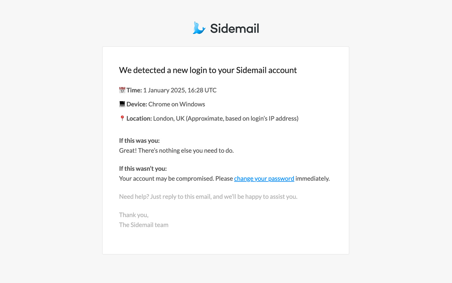 Login alert email image