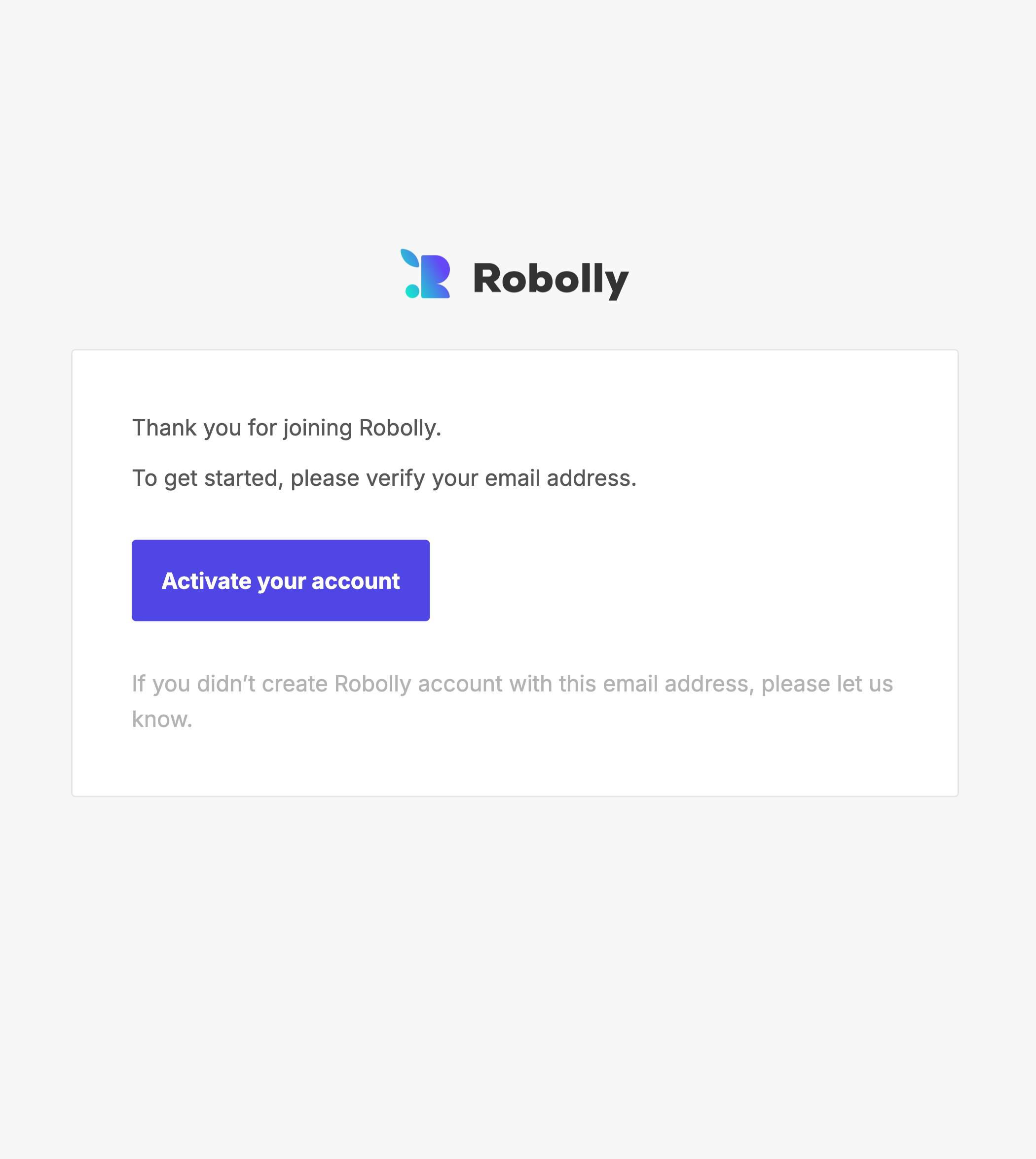 Account activation email template