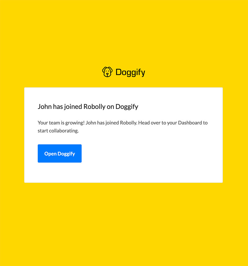 New organization member joined email template image