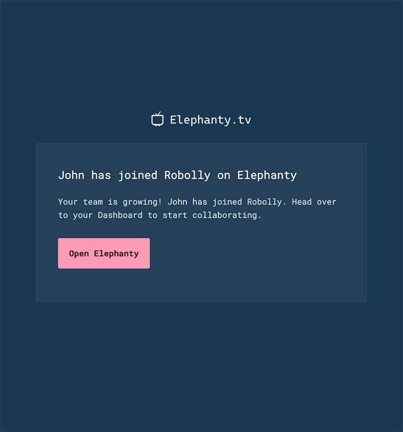 New organization member joined email template image