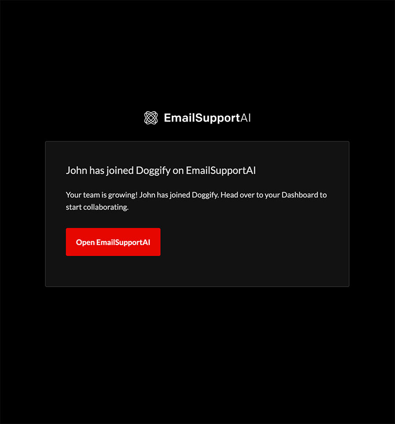New organization member joined email template image
