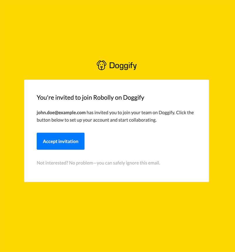 Organization invite email template image