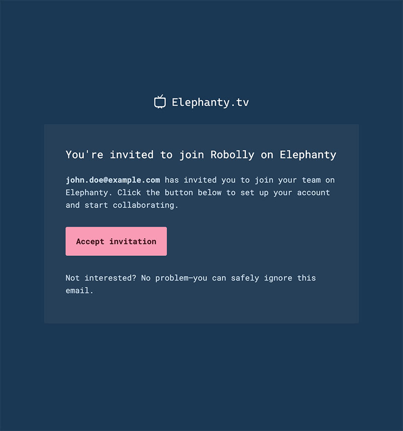 Organization invite email template image