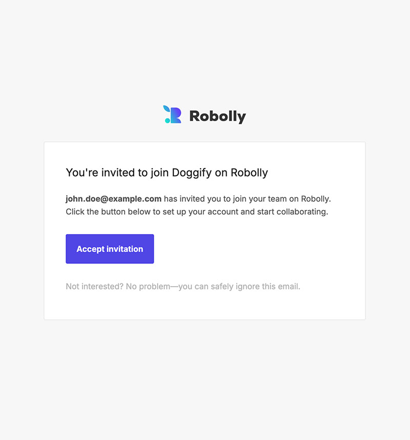Organization invite email template image