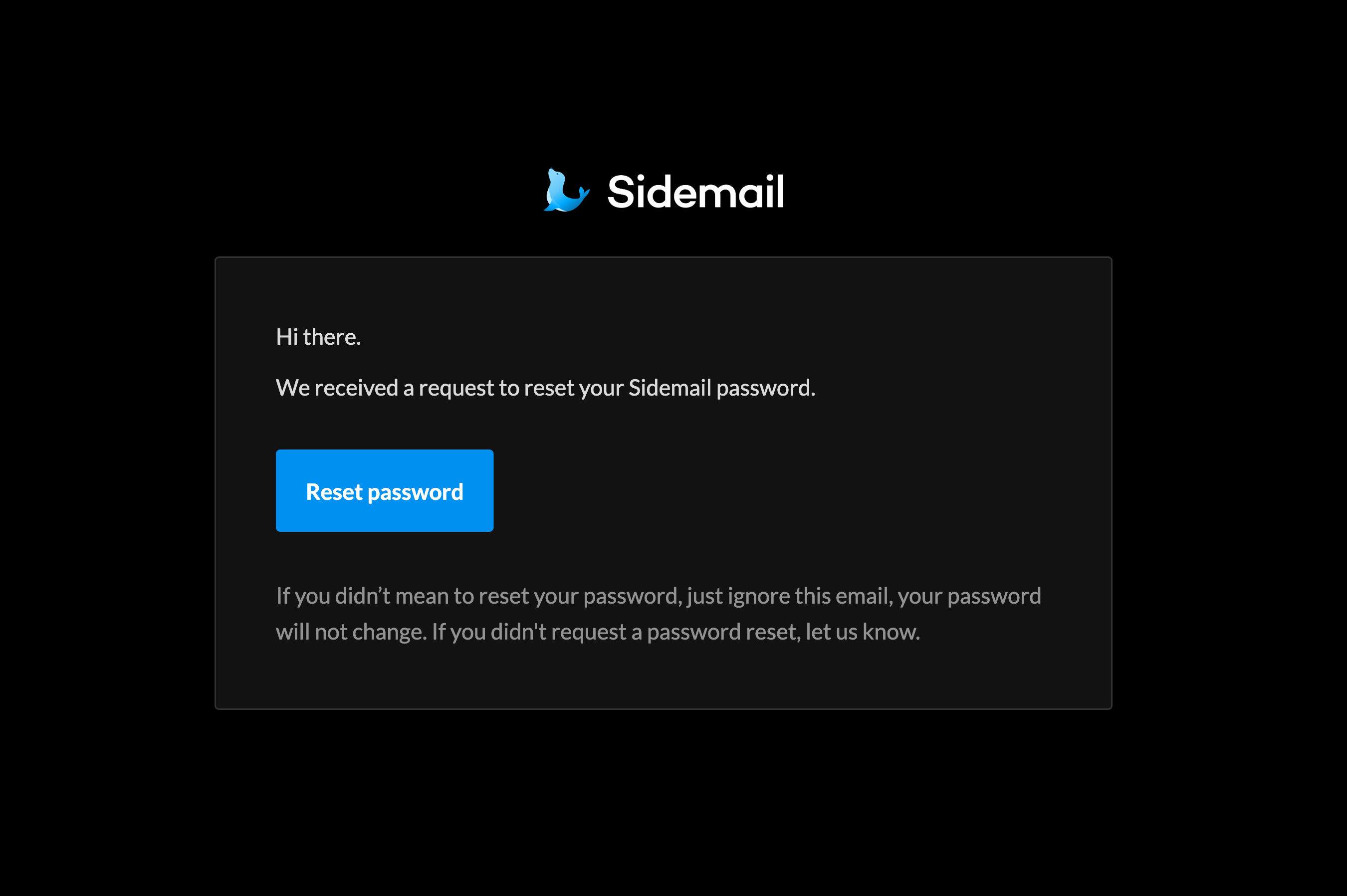 Image of Password reset email