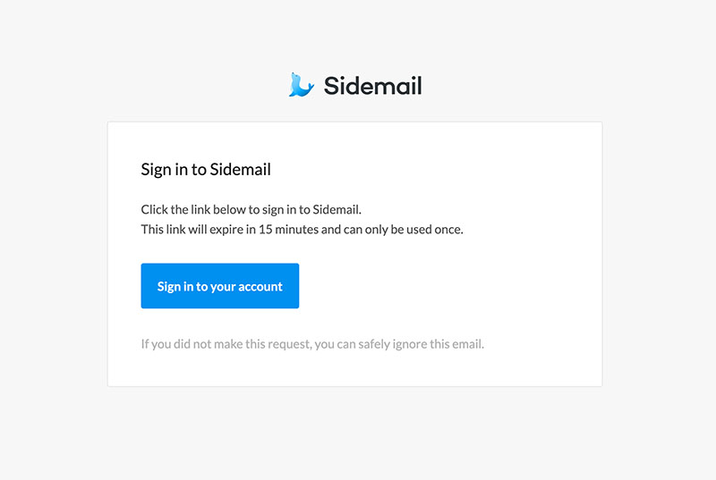 Image of Single-sign-on email